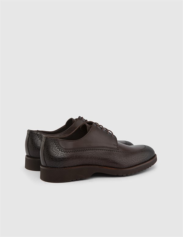 Titulus Dark Brown Printed Leather Men's Daily Shoe