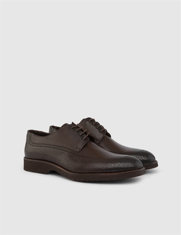 Titulus Dark Brown Printed Leather Men's Daily Shoe