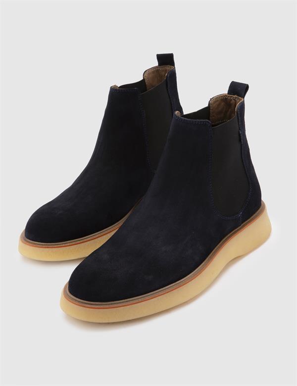 Tobias Navy Blue Suede Leather Men's Boot