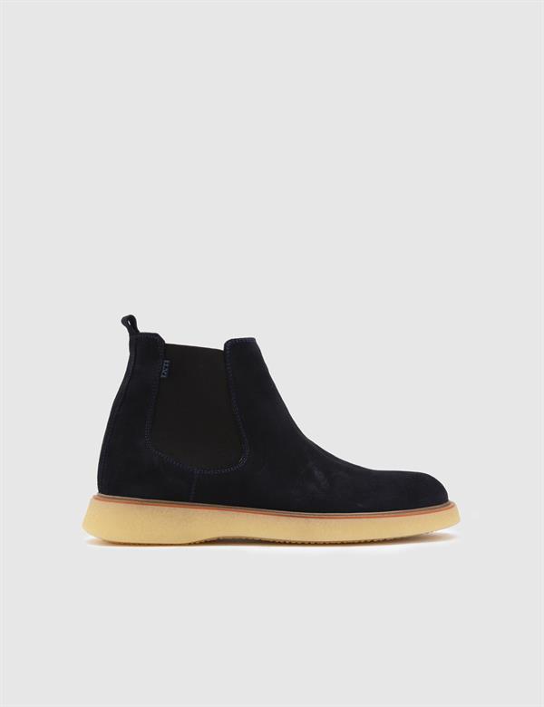 Tobias Navy Blue Suede Leather Men's Boot
