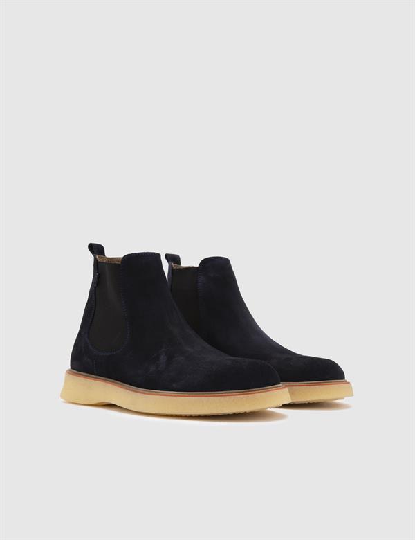 Tobias Navy Blue Suede Leather Men's Boot