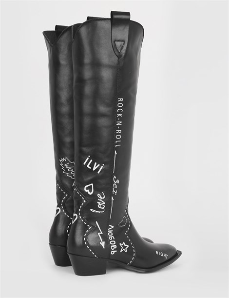 Toca Black Leather Women's High Boot