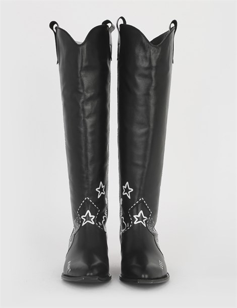 Toca Black Leather Women's High Boot