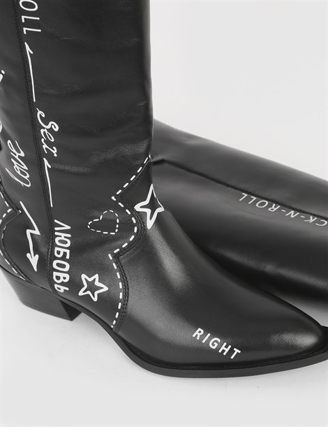 Toca Black Leather Women's High Boot