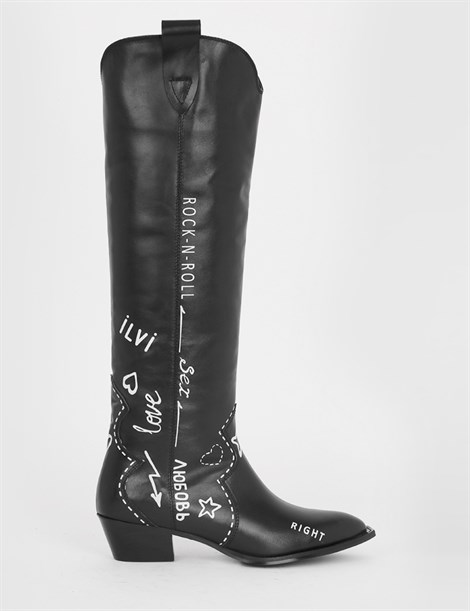 Toca Black Leather Women's High Boot