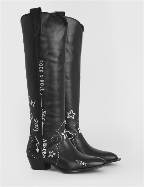 Toca Black Leather Women's High Boot