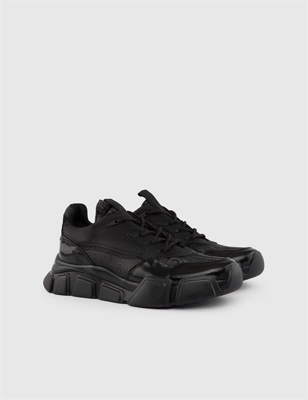 Tomi Black Snake Leather Men's Sneaker