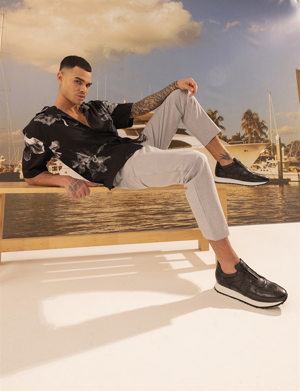 Tord Black Leather Men's Sneaker