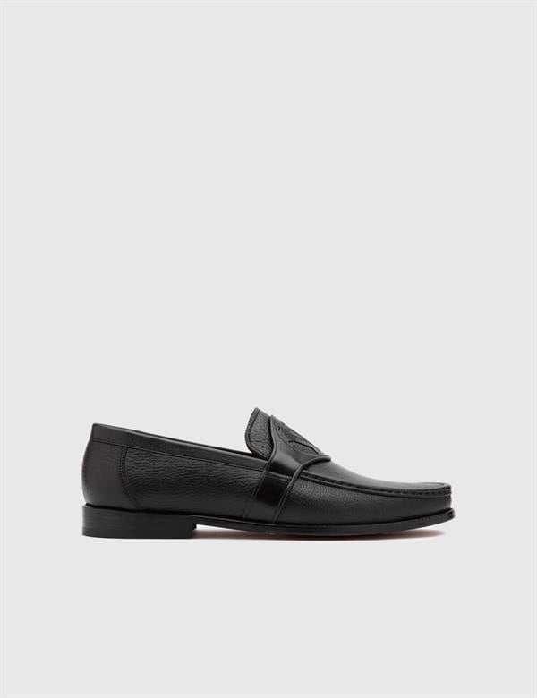 Trevor Black Floater Leather Men's Classic Shoe