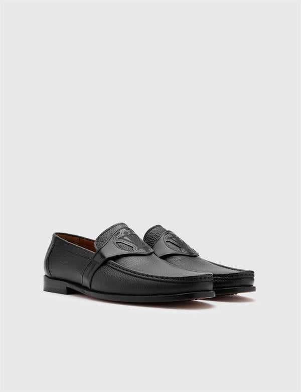 Trevor Black Floater Leather Men's Classic Shoe