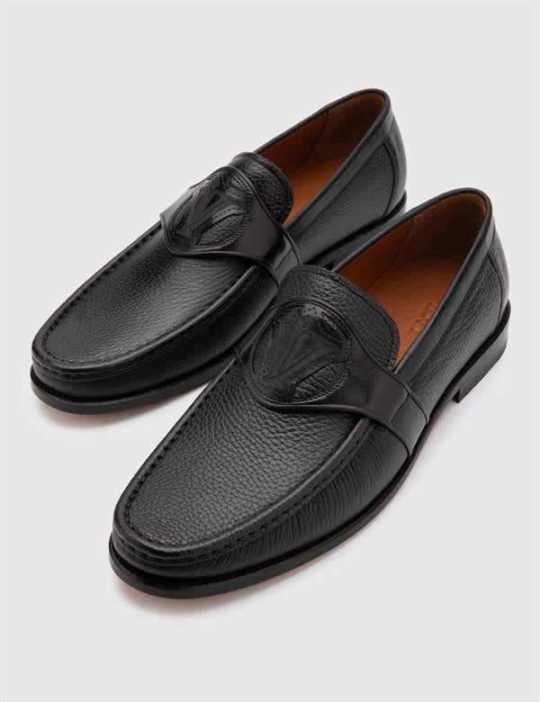 Trevor Black Floater Leather Men's Classic Shoe
