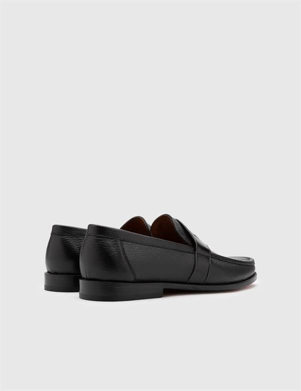 Trevor Black Floater Leather Men's Classic Shoe