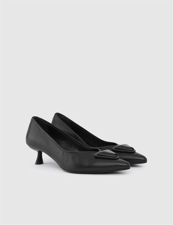 Tzvi Black Leather Women's Pump