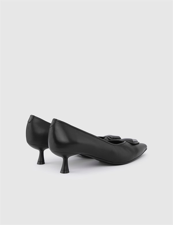 Tzvi Black Leather Women's Pump