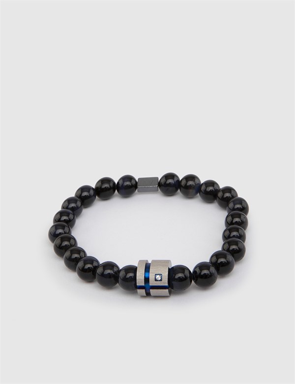 Unst Navy Blue Men's Bracelet with Beads