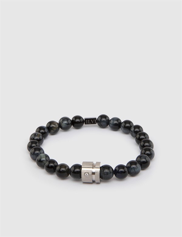 Unst Black Men's Bracelet with Beads