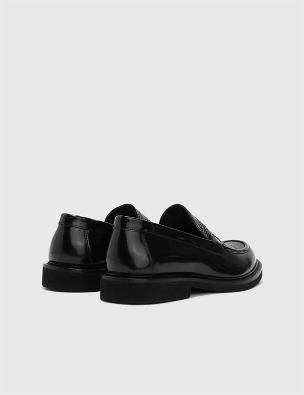 Uppsala Black Leather Men's Loafer