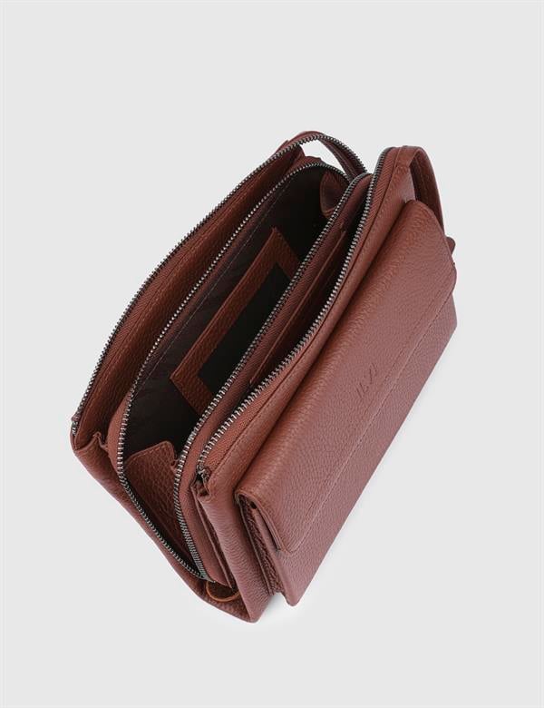 Vallejo Saddle Brown Crazy Leather Men's Handbag
