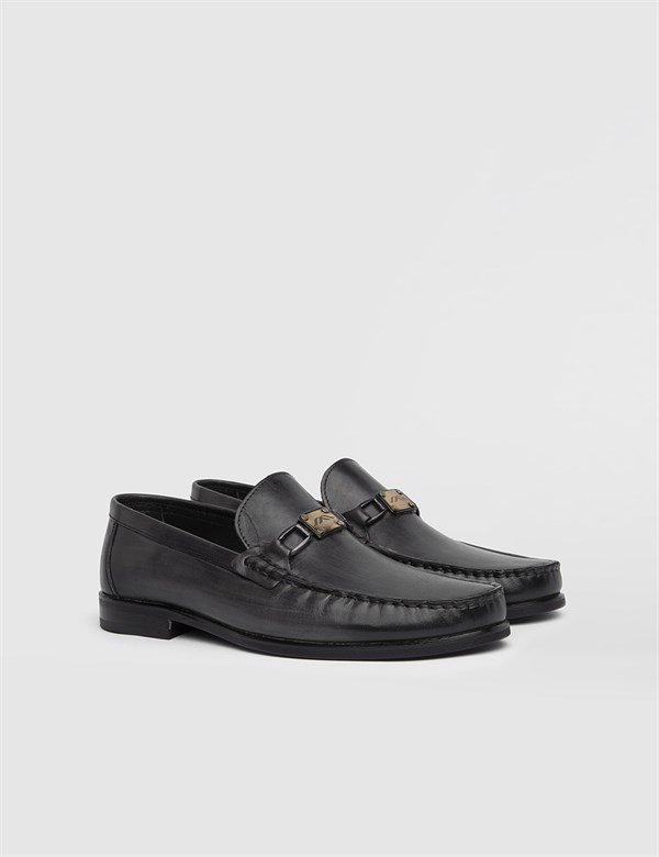 Varius Grey Leather Men's Moccasin