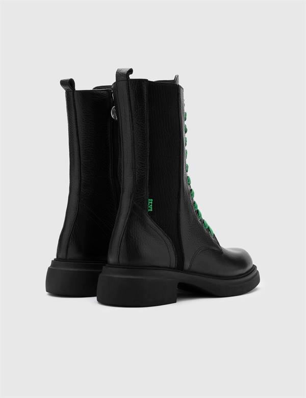 Ventura Black-Green Leather Women's Boot