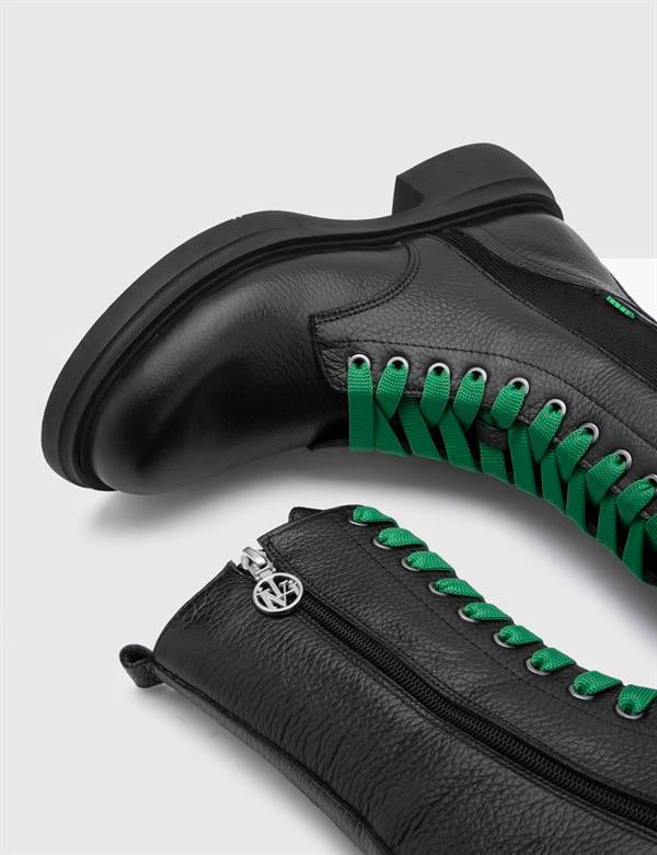 Ventura Black-Green Leather Women's Boot
