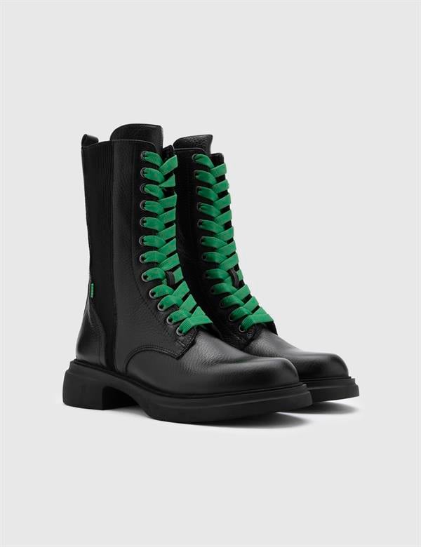 Ventura Black-Green Leather Women's Boot