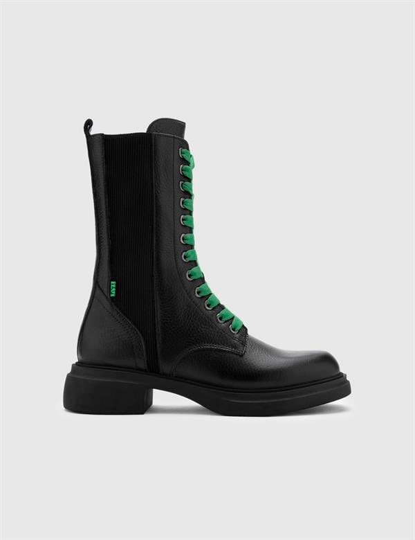 Ventura Black-Green Leather Women's Boot