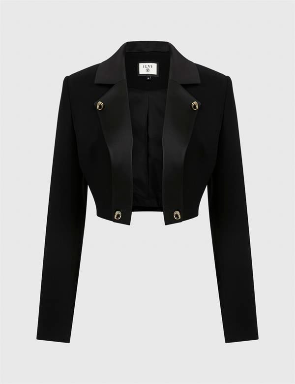 Vian Black Women's Crop Jacket