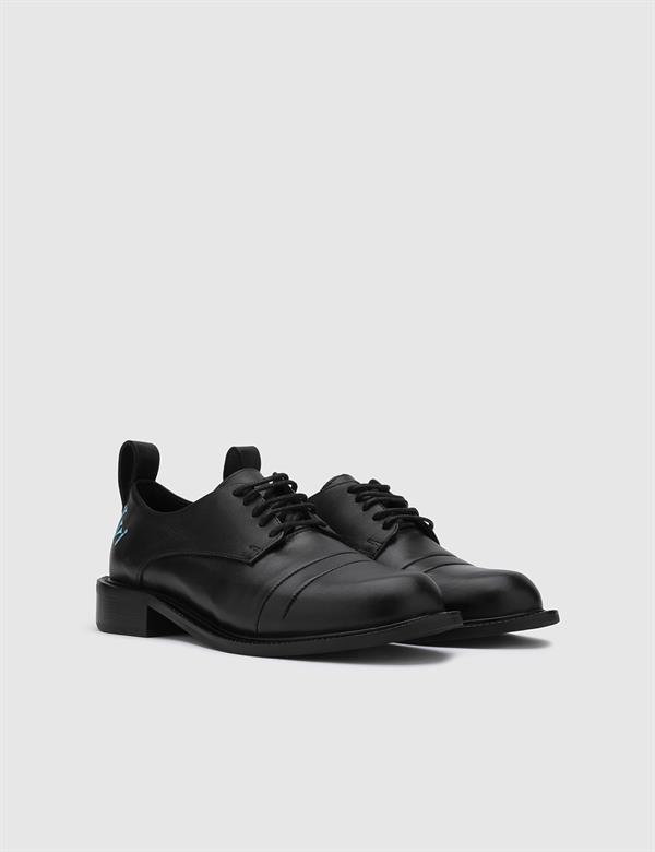 Vina Black Leather Women's Oxford