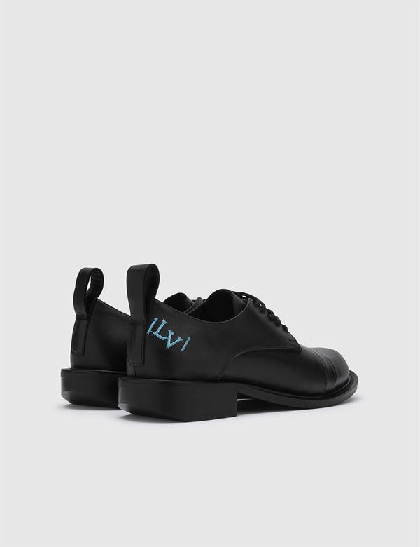 Vina Black Leather Women's Oxford