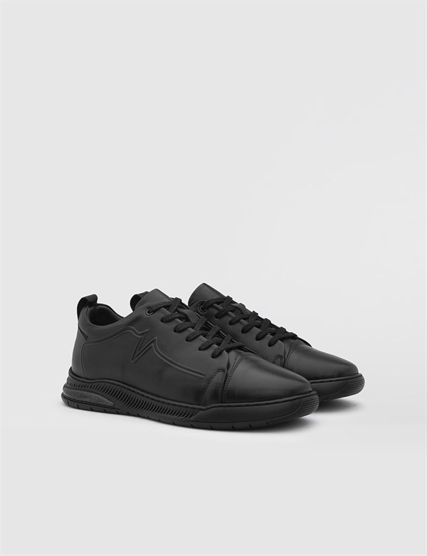 Vinca Antique Black Leather Men's Sneaker