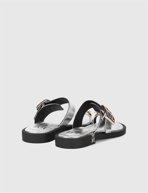 Walgi Silver Leather Women's Slide