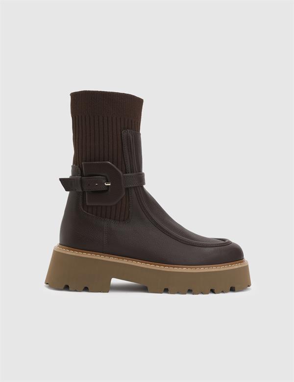 Wallace Brown Leather Women's Boot