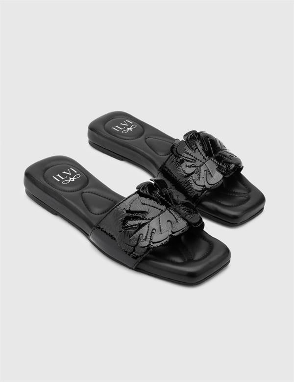 Warrah Black Patent Leather Women's Slide