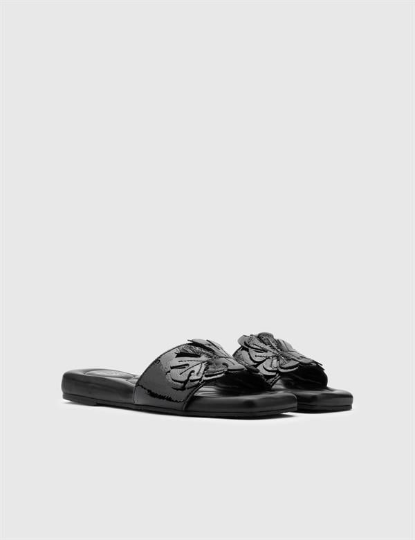 Warrah Black Patent Leather Women's Slide