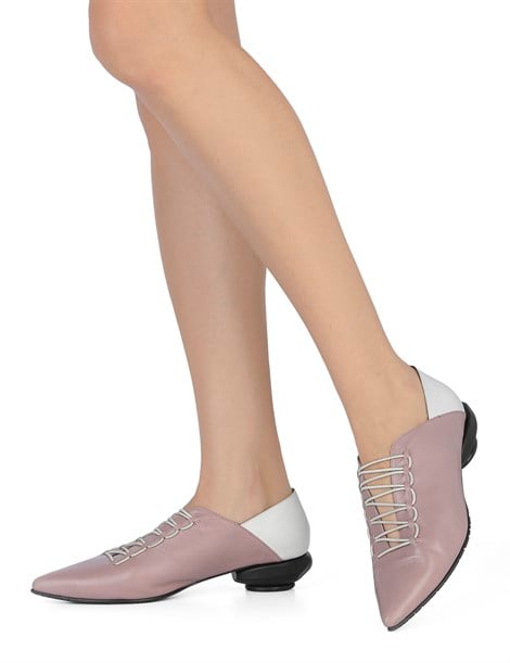 Wella Women's Moccasin Powder Pink-White Leather