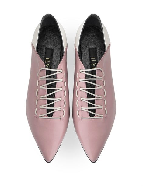Wella Women's Moccasin Powder Pink-White Leather