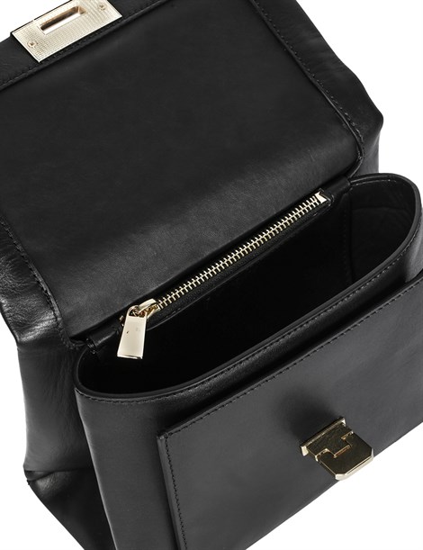 Zelda Women's Shoulder Bag Black Leather