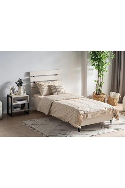 KR1S Tek Kişilik Ahşap Başlıklı Karyola