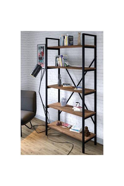KTP Metal Kitaplık 5 Raflı 90cm-Çam