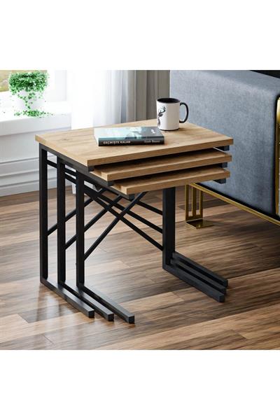 Zg1 3lü Zigon Sehpa - Çam