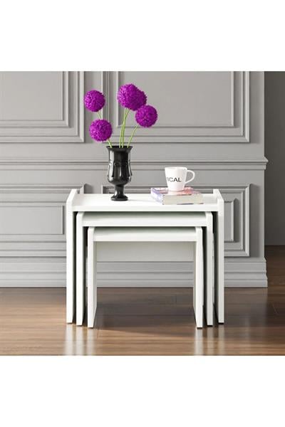 Zg4 3 Lü Zigon Sehpa - Beyaz