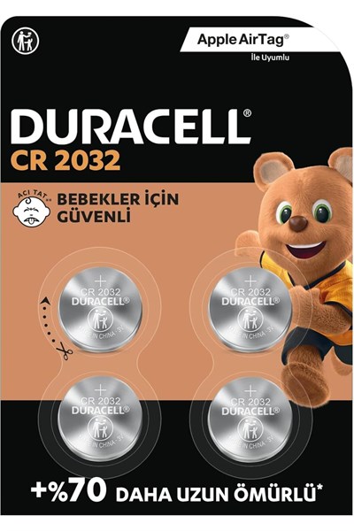 CR 2032 Lityum Düğme Pil (4’lü paket) 3V, (CR2032)