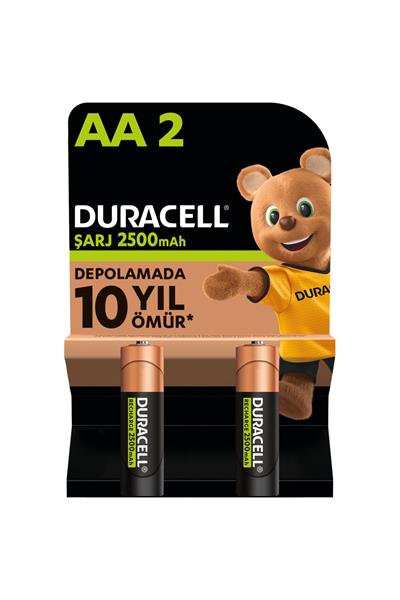 Şarj Edilebilir AA 2500 mAh Piller 2 adet