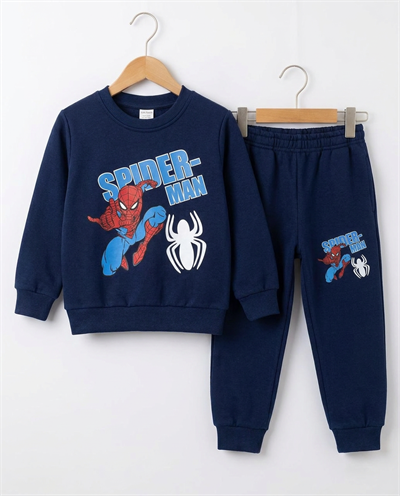 001809 Spiderman Baskılı Şardonlu Erkek Takım İND