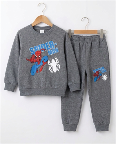 001809 Spiderman Baskılı Şardonlu Erkek Takım K-GRİ