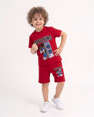 01105-1 Mickey Mouse Baskılı Erkek Çocuk Takım KIRMIZI