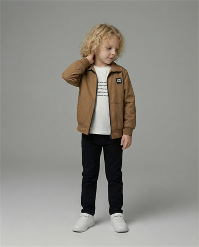 10020 Yakalı Yandan Cepli Üçlü Erkek Takım (7-10 Yaş) KAHVE