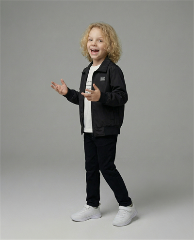 10020 Yakalı Yandan Cepli Üçlü Erkek Takım (7-10 Yaş) SİYAH