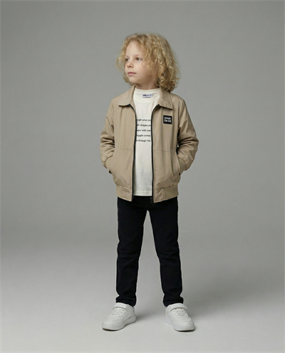 20020 Yakalı Yandan Cepli Üçlü Erkek Takım (11-14 Yaş) BEJ